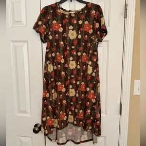 NWOT Pretty Brown Floral High-Low Dress